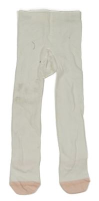 Bílo-světlerůžové punčocháče 