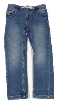 Modré skinny super soft teplákové rifle s úpletovým pasem M&S