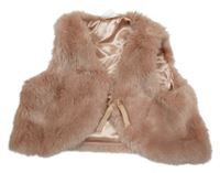 Starorůžové kožešinové podšité bolérko s mašlí H&M