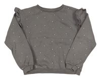 Sivá bodkovaná á mikina s volánikmi H&M