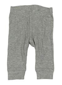 Sivé melírované rebrované ľahké tepláky H&M