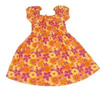 Růžovo-oranžovo-žluté květované šaty Primark