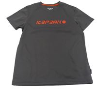 Antracitové sportovní funkční tričko s logem IcePeak