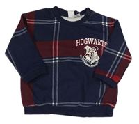 Tmavomodro-vínovo-biela kockovaná mikina s erbem - Harry Potter H&M