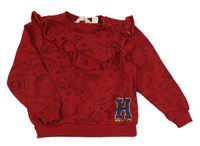 Tmavočervená mikina s obrázky a volánem - Harry Potter H&M