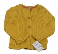 Nové - Okrový žebrovaný propínací svetr Mothercare