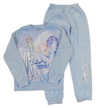 Světlemodré chlupaté pyžamo s Elsou Disney