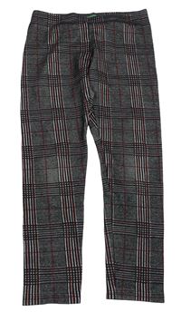 Černo-šedo-červené kostkované tregíny Benetton