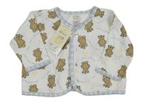 Nové - Bílé propínací triko s medvědy Baby Mac