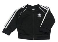 Černá sportovní propínací mikina s logem Adidas