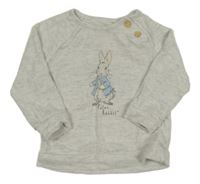 Svetlosivá melírovaná úpletová mikina s králíkem - Peter Rabbit George
