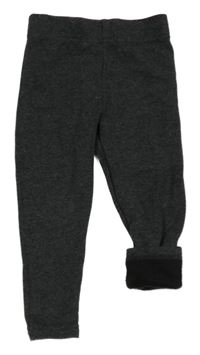 Tmavosivé melírované zateplené legíny Primark