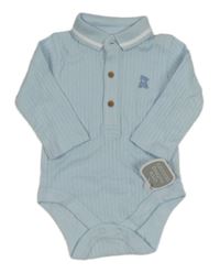 Nové - Světlemodré žebrované polo body s medvědem Nutmeg