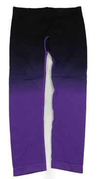 Čierno-fialové ombré spodné legíny s bodkami Shein