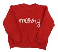 Červený sveter s nápisom Shein