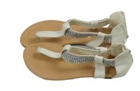 Smetanové koženkové sandály s kamínky vel. 33