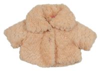 Marhuľové kožušinové zateplené bolerko