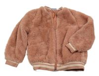 Staroružová kožušinová podšitá bunda Lupilu