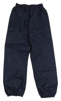 Tmavomodré šusťákové nepromokavé funkční kalhoty Decathlon