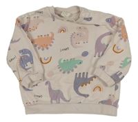 Pudrová mikina s dinosaurami H&M