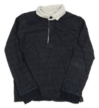 Tmavomodré melírované polo mikinotriko John Lewis