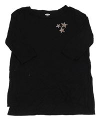 Černé triko s hvězdami z třpytek Old Navy