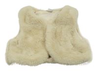 Béžová kožušinová podšitá crop vesta Lindex