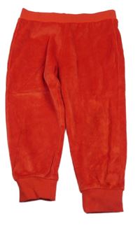 Červené plyšové tepláky F&F