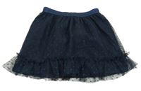 Tmavomodrá bodkovaná á tylová sukňa Name it