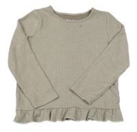 Hnedé rebrované úpletové tričko Peacocks