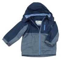 Tmavomodro-melírovaná šusťáková jarní bunda s kapucí TCM