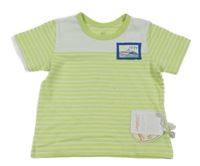 Nové - Zelenkavo-bílé pruhované tričko s nášivkou Liegelind