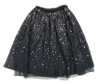 Čierna tylová sukňa s flitrami H&M