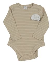Nové - Béžovo-smotanové pruhované rebrované body
