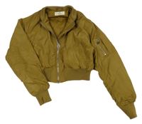 Khaki šusťákový zateplený crop bomber H&M