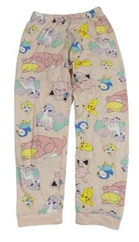 Světlerůžové pyžamové kalhoty Pokémony 