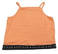 Neónově oranžový rebrovaný crop top River Island