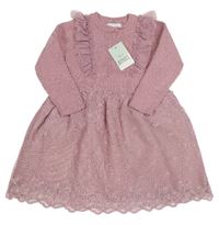 Starorůžové pletené šaty s tylem Primark
