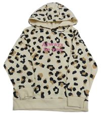Smetanovo-čierna leopardí mikina s kapucňou zn. Primark