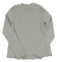 Sivé rebrované tričko alive