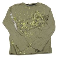 Khaki flekaté triko s ovladačem - PlayStation