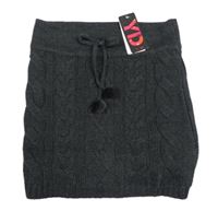 Nové - tmavosivá vzorovaná pletená sukňa Yd.