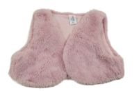 Svetloružová kožušinová podšitá crop vesta Topolino