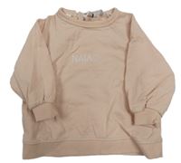 Svetloružová mikina s nápisom Zara