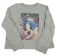 Sivá melírovaná crop mikina s psíkom C&A