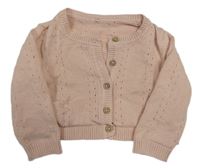 Svetloružový perforovaný prepínaci ľahký sveter George