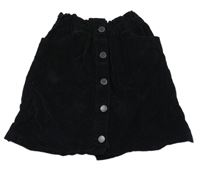 Černá propínací manšestrová sukně George