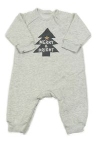 Sivý melírovaný zateplený teplákový overal so stromkem Next