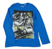 Modré tričko s potlačou C&A