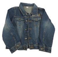 Tmavomodrá riflová bunda s číslem 